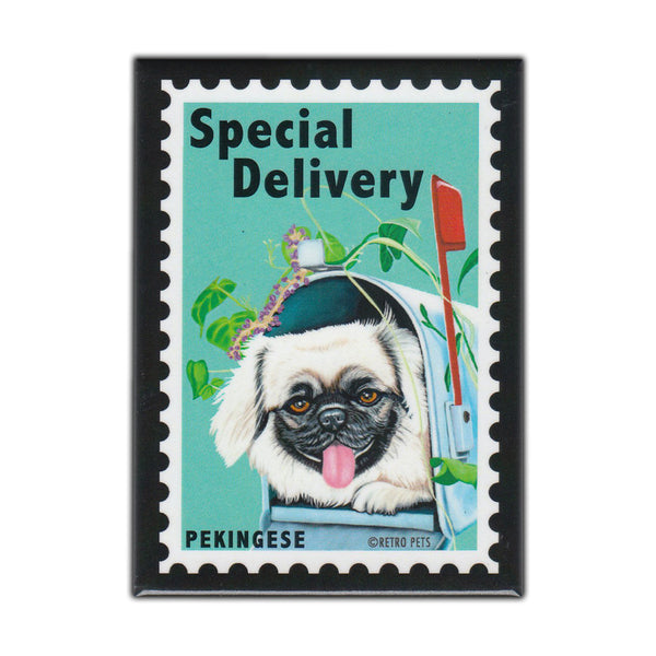 Refrigerator Magnet - Postage Stamp Dog Series, Pekingese