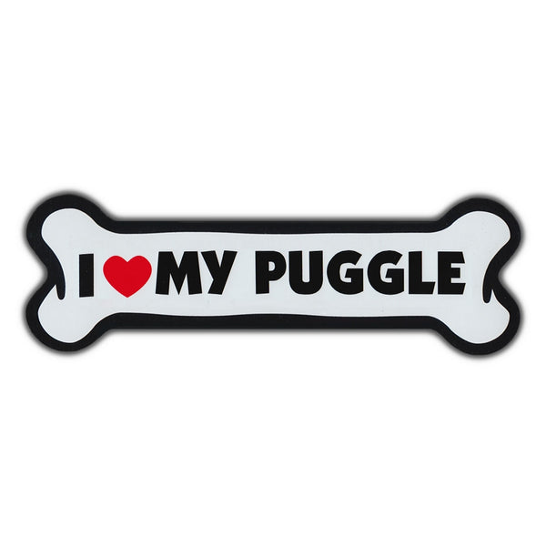 Giant Size Dog Bone Magnet - I Love My Puggle