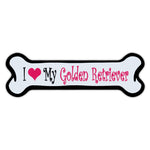 Pink Dog Bone Magnet - I Love My Golden Retriever