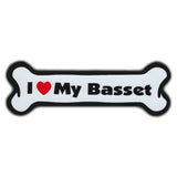 Dog Bone Magnet - I Love My Basset 