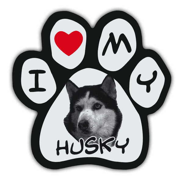 Picture Paw Magnet - I Love My Husky