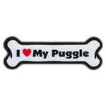 Dog Bone Magnet - I Love My Puggle