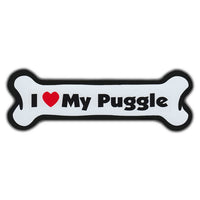 Dog Bone Magnet - I Love My Puggle