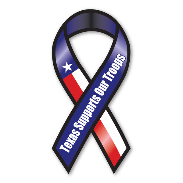 Ribbon Magnet - Texas Supports Our Troops
