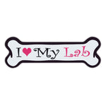 Pink Dog Bone Magnet - I Love My Lab