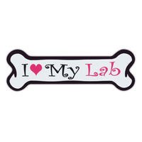 Pink Dog Bone Magnet - I Love My Lab