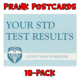 Prank Postcards (10-Pack, STD Test Results) - 10 Postcards