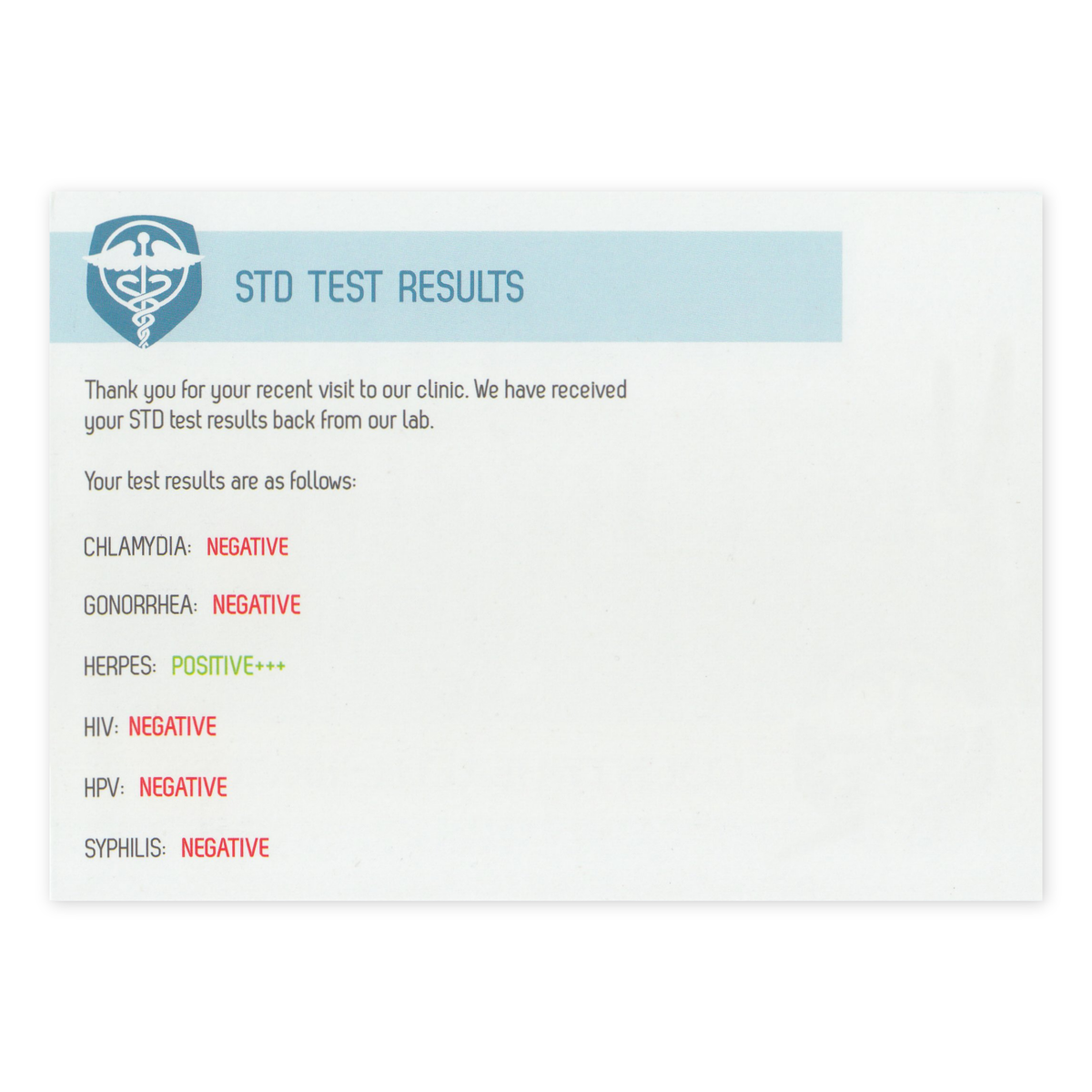 10 Pack Bulk Prank Postcards STD Test Results County Health Dept 10 pack bulk prank postcards std test results county health dept