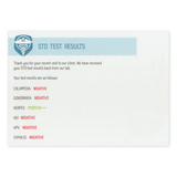 Prank Postcard (STD Test Results) Back of Postcard