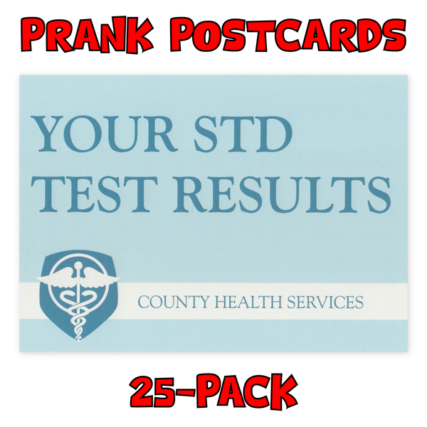 Prank Postcards (25-Pack, STD Test Results) - 25 Postcards
