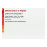 Prank Postcards (10-Pack, Gay Firefighters) - Back of Postcard