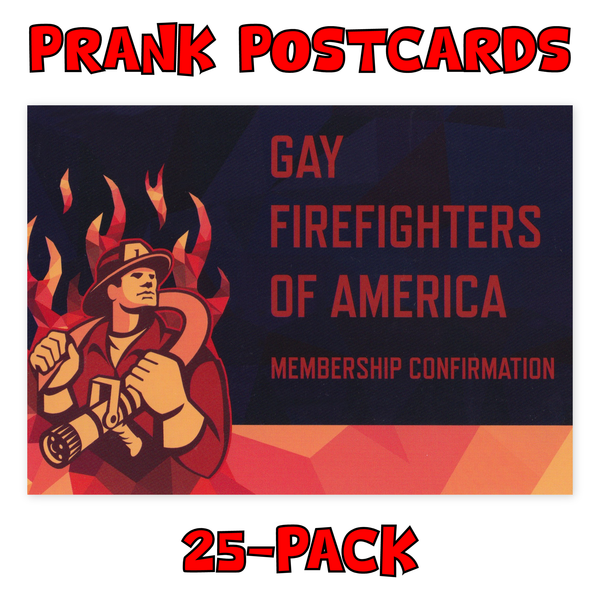 Prank Postcards (25-Pack, Gay Firefighters)