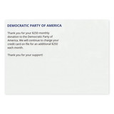 Prank Postcards (10-Pack, Democrat Party Donation) - Back of Postcard