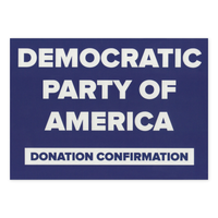 Prank Postcards (25-Pack, Democrat Party Donation) - Front of Postcard
