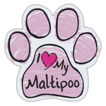 Pink Scribble Dog Paw Magnet - I Love My Maltipoo