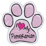 Pink Scribble Dog Paw Magnet - I Love My Pomeranian