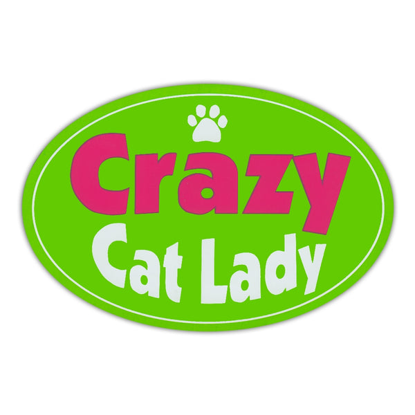 Oval Magnet - Crazy Cat Lady