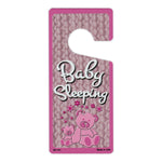 Door Tag Hanger - Baby Sleeping, Pink (4" x 9")