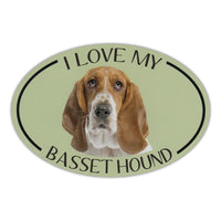 Oval Dog Magnet - I Love My Basset Hound