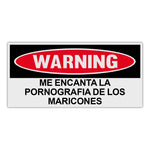 Funny Warning Sticker - I Love Gay Porn (Spanish)