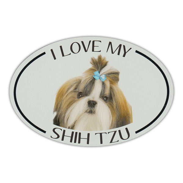 Oval Dog Magnet - I Love My Shih Tzu