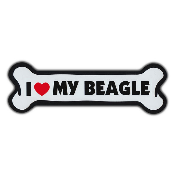Giant Size Dog Bone Magnet - I Love My Beagle