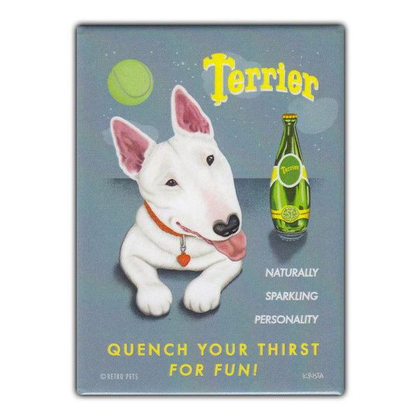 Refrigerator Magnet - Terrier Sparkling Water, Bull Terrier