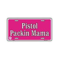 Aluminum License Plate Cover - Pistol Packin Mama