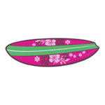 Magnet - Surfboard (Pink, Hawaiian Flowers) (6.75" x 2")