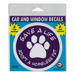 Window Decals (2-Pack) - Save A Life Adopt A Homeless Pet (4" Diameter)