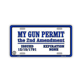 Aluminum License Plate Cover - 2nd Amendment Gun Permit
