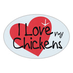 Oval Magnet - I Love My Chickens