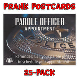 Prank Postcards (25-Pack, Parole Officer Appointment)