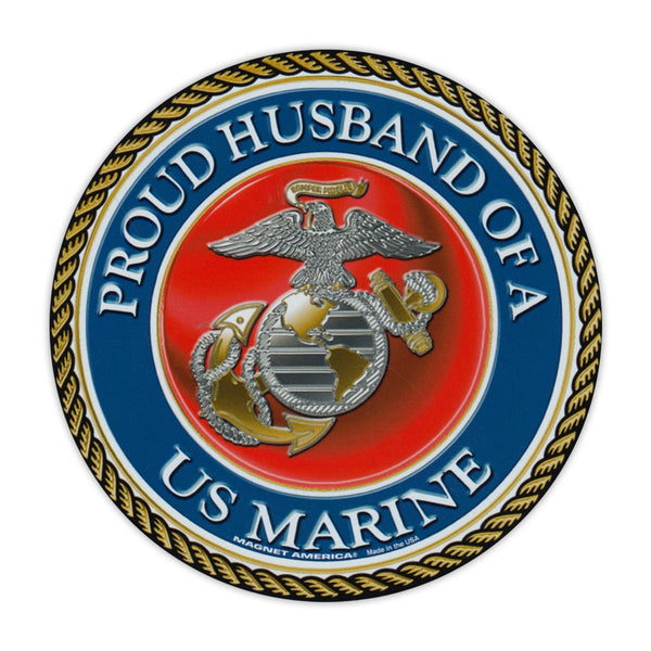 Round Magnet - Proud Husband of a Marine