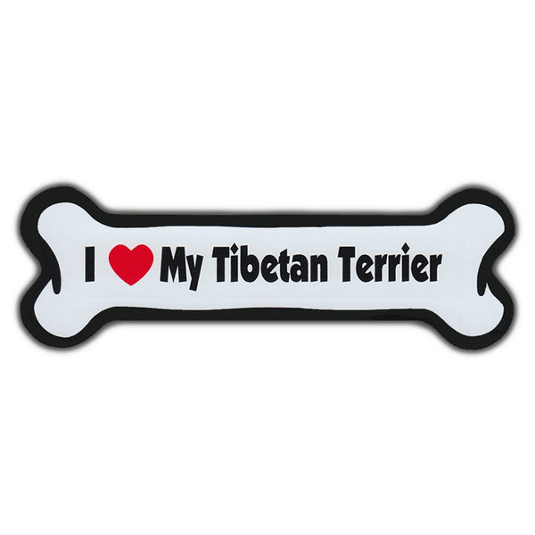 Dog Bone Magnet - I Love My Tibetan Terrier