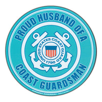 Round Magnet - Proud Husband U.S. Coast Guard