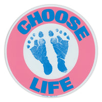 Round Magnet - Choose Life, Pink/Blue