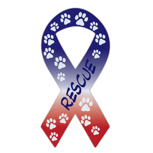 Ribbon Magnet - Rescue (Red, White and Blue)
