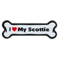 Dog Bone Magnet - I Love My Scottie