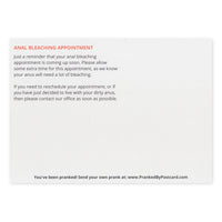 Prank Postcards (25-Pack, Anal Bleaching Appointment) - Back