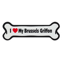 Dog Bone Magnet - Love My Brussels Griffon 