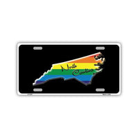 Aluminum License Plate Cover - Rainbow Gay Pride North Carolina
