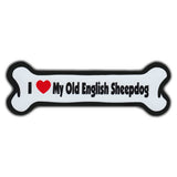 Dog Bone Magnet - I Love My Old English Sheepdog
