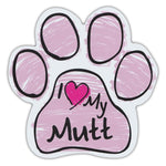 Pink Scribble Dog Paw Magnet - I Love My Mutt