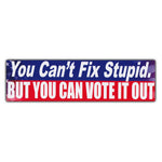 Bumper Sticker - You Can't Fix Stupid, But You Can Vote It Out (10" x 3")