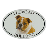 Oval Dog Magnet - I Love My Bulldog