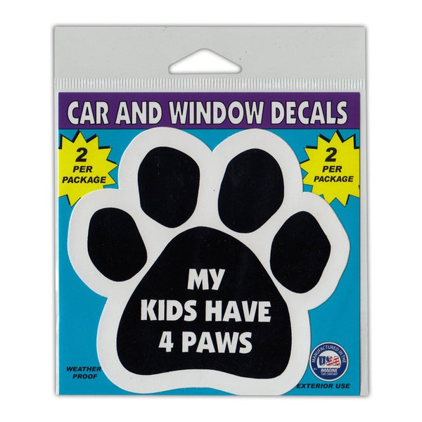 Window Decals (2-Pack) - My Kids Have Four Paws (4.5" x 4.25")