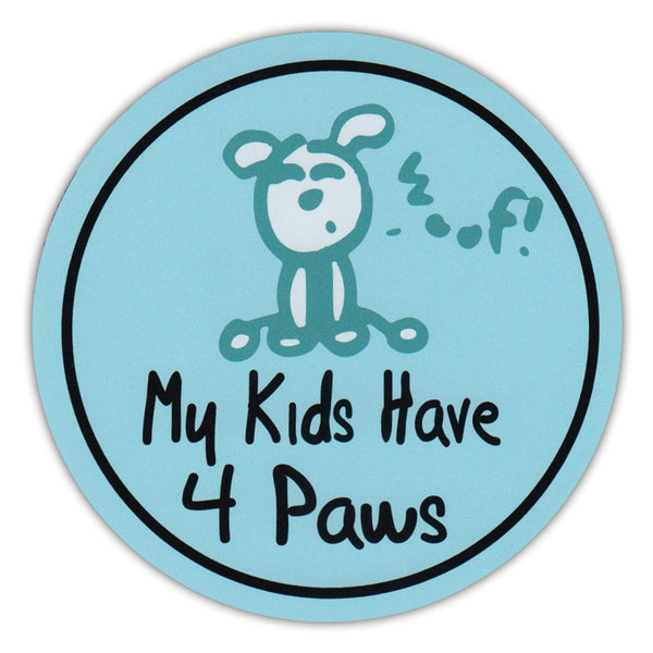 Round Magnet - My Kids Have 4 Paws