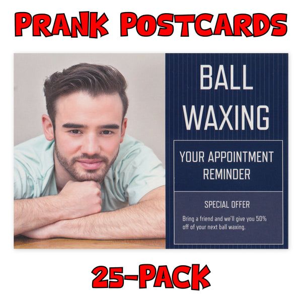 Prank Postcards (25-Pack, Ball Waxing Appointment)