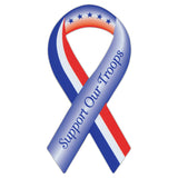Ribbon Magnet - Support Our Troops (Red, White, Blue)